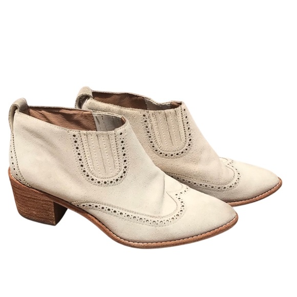 Madewell pointed toe leather cream/white ankle boots - Picture 1 of 5